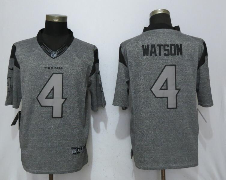 Men Houston Texans #4 Watson Gray New Nike Stitched Gridiron Gray NFL Limited Jersey->women nfl jersey->Women Jersey